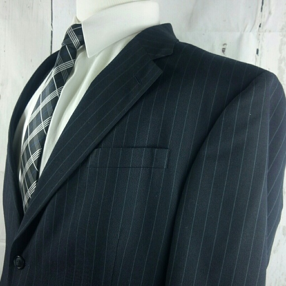 David Taylor Dark Blue Suit Blazer Jacket 48R - Picture 1 of 8